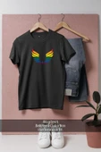 Oversize Wings Lgbt Colors  Tasarımlı Unisex T-Shirt thumbnail 8