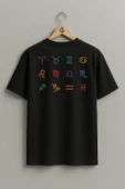 Oversize Horoscope Logo İllustration, Astrological Sign Zodiac Sırt Tasarımlı Unisex T-Shirt - 11