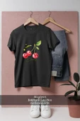 Oversize Cherry Vektörel  Tasarımlı Unisex T-Shirt thumbnail 10