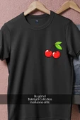 Oversize Vektörel Kiraz Cherry Cep Tasarımlı Unisex T-Shirt thumbnail 11