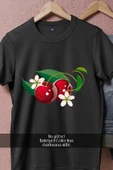 Oversize Çiçekli Kiraz Cherry  Tasarımlı Unisex T-Shirt thumbnail 5