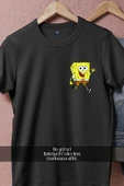 Oversize Spongebob Squarepants İllustration Cep Tasarımlı Unisex T-Shirt thumbnail 9