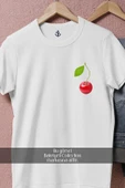 Oversize Tek Kiraz Cherry Cep Tasarımlı Unisex T-Shirt thumbnail 2