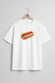 Oversize Sosisli Hotdog Göğüs Tasarımlı Unisex T-Shirt thumbnail 3