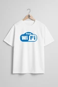 Oversize Free Wi-Fi Göğüs Tasarımlı Unisex T-Shirt thumbnail 3