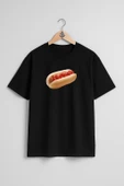 Oversize Sosisli Hotdog Göğüs Tasarımlı Unisex T-Shirt thumbnail 9