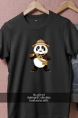 Oversize Panda Explorer Cartoon  Tasarımlı Unisex T-Shirt - 5
