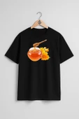 Oversize Kavanoz Bal Göğüs Tasarımlı Unisex T-Shirt - 11