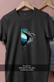 Oversize Whale İllustration Black And White  Tasarımlı Unisex T-Shirt thumbnail 10