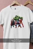 Oversize Thor, Captain America, Iron-Man And Hulk  Tasarımlı Unisex T-Shirt thumbnail 3