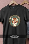 Oversize Motifli Aslan Başı  Tasarımlı Unisex T-Shirt thumbnail 5