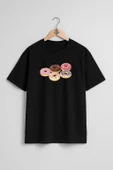 Oversize Donut Ve Kruvasan Göğüs Tasarımlı Unisex T-Shirt thumbnail 9