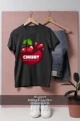 Oversize Cherry Season Kiraz  Tasarımlı Unisex T-Shirt thumbnail 4