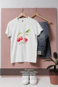 Oversize Cherry Vektörel  Tasarımlı Unisex T-Shirt thumbnail 1