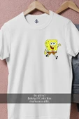 Oversize Spongebob Squarepants İllustration Cep Tasarımlı Unisex T-Shirt thumbnail 4
