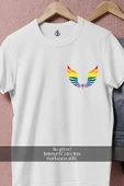 Oversize Wings Lgbt Colors  Cep Tasarımlı Unisex T-Shirt thumbnail 4