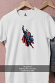 Oversize Superman İllustration  Tasarımlı Unisex T-Shirt thumbnail 3