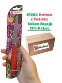 Sürbisa 61004 Sebze Bıçağı Kırmızı Lz1 Koli (12 adet Tırtıklı ) - 1