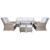 Esyala Rattan Leyis  Tam Örgü Takım, 2 puflu, (3-1-1) 80X150 Masa - 1