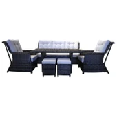 Esyala Rattan Bağlıca Takım, 2 puflu, (3-1-1), 80x150 Masa - 1