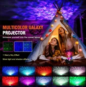BLUETOOTHLU HOPARLÖRLÜ MÜZİKLİ PROJEKTÖRLÜ LED IŞIK YANSITMALI ÇOCUK BEBEK ODASI GECE LAMBASI - 5