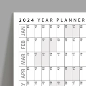 2026 Yıllık Planlayıcı Duvar Takvimi, Yatay Gri Renk Planlayıcı, 2026 Planlayıcı Takvim thumbnail 2