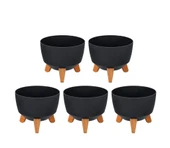 Omnipazar ELF-495 Dekoratif Ayaklı Nostalji Saksı 5 lt Antrasit 5 Adet thumbnail 1