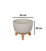 Omnipazar ELF-495 Dekoratif Ayaklı Nostalji Saksı 5 lt Taş Gri 5 Adet thumbnail 2