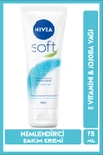 NIVEA Soft Nemlendirici Bakım Kremi 75ml, Jojoba Yağı, E Vitamini, El Yüz Vücut, Yumuşak Cilt,Canlandırıcı - 1
