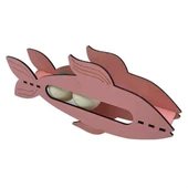 Kediler İçin Ahşap 2 Toplu Eğimli  Sevimli Balık Şeklinde Eğitim Amaçlı Oyuncak thumbnail 3