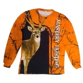 Geyik Desenli Turuncu Kamuflaj Sıfır Yaka Uzun Kollu Sweatshirt - 1