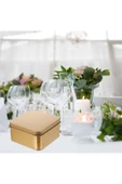 MyClean Boş Metal Teneke Gold Kare Hediye Mücevher Saklama Kutusu Şık Tasarım 6,5 X 4 CM - 6