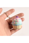 CT-TOYS (4 Adet) Renkli Anahtarlıklı Cupcake Squishy Ufak Boy Sukuşi Oyuncak - 4