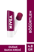 NIVEA Böğürtlen Renkli Dudak Bakım Kremi 4.8gr, Nemlendirici, Hafif Bordo Işıltı, Dudak Parlatıcısı - 1
