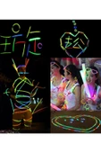 Glow Stick Parti Bilekliği Kolye Neon Işık Doğum Günü Partisi Cadılar Bayramı Halloween Düğün Floresan Sticks - 3