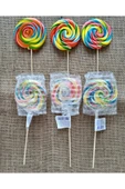 Tadiyus Sosyete Lolipop Şeker 20 Adet 22 gr ( /- 2 Gr) Rengarenk Karışık Meyve Aromalı Ahşap Saplı - 1