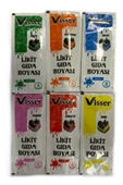 Visser Likit Gıda Boyası 6 Renk Yeşil-turuncu-mavi-pembe-kırmızı-sarı - 1
