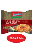 İndomie Sheuv Indomie Gurme Acı Ve Baharatlı Hazır Noodle 80 Gx 5 Adet Aile Paketi - 1