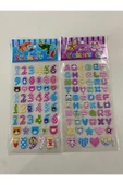 BONBON Harf Ve Rakam Renkli Kabartmalı Lüks Stickler - 1