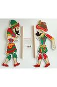 anadolu pazarlama Karagöz Hacivat Kukla Seti Oynar Eklemli 25 Cm Kutulu Set - 1