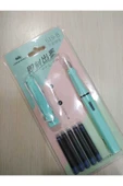 jinhao Dolma Kalem Seti Pastel Turkuaz Mavi Renk Ef 0,38mm Uç Kalem 5 Kartuş 619-b - 2