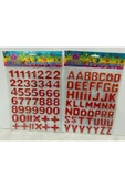 BONBON Rakam Ve Harfli A4 Boyut 2'li Sticker Kırmızı Farklı Renklerde - 1