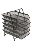 KRAF Perfore Evrak Rafı Metal 5 Katlı 420g Siyah - 1