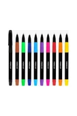 KRAF 6'lı Pastel Fosforlu Kalem + Pensan 10 Renk Tükenmez Kalem Seti - 2