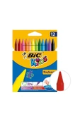 Bic Kids 12 Li Keçeli Boya Kalemi+12 Li Plastidecor Silinebilir Mum Pastel Boya thumbnail 3