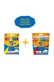 Bic Kids 12 Li Keçeli Boya Kalemi+12 Li Plastidecor Silinebilir Mum Pastel Boya thumbnail 1