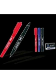 Aihao Asetat Kalemi Permanent Çift Taraflı Mavi Ah-319 - 12'li Paket - 1