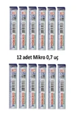 Mikro Min Kalem Ucu 0.7 Uc 2b Dereceli Cetvelli - 12 Li Paket - 1