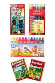 Fatih 12'li Set Kuru Boya , Pastel Boya , Sulu Boya 1 Adet Boyama Kitabı Hediye B.s - 1