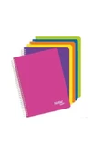 Nova A-4 Spiralli Defter Plastik Kapak Helezon Çizgili 72 Yaprak 72/1 DFN-2817 12 Li (1 Paket 12 Adet) - 1